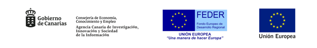 Logos de financiación: FEDER, Gobierno de Canarias, ACIISI